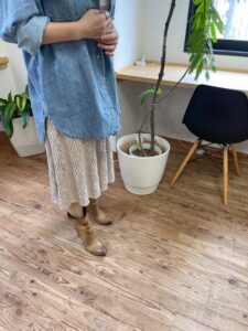 棒針編み講師科　分散増減目のスカート